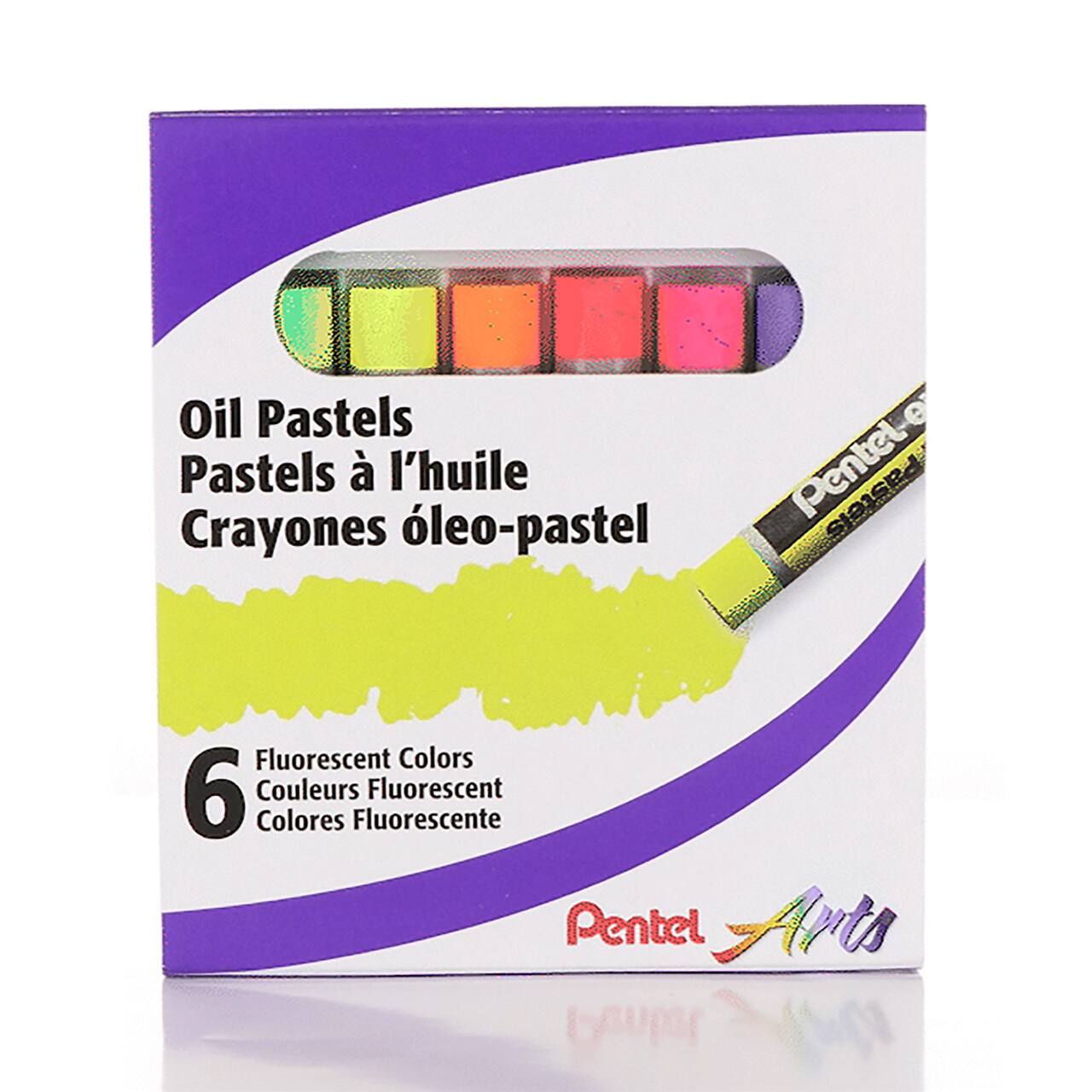 Pentel Arts® 6 Fluorescent Colors Oil Pastels Set